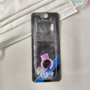 Anel de silicone com 3 batoques azul Lysanda