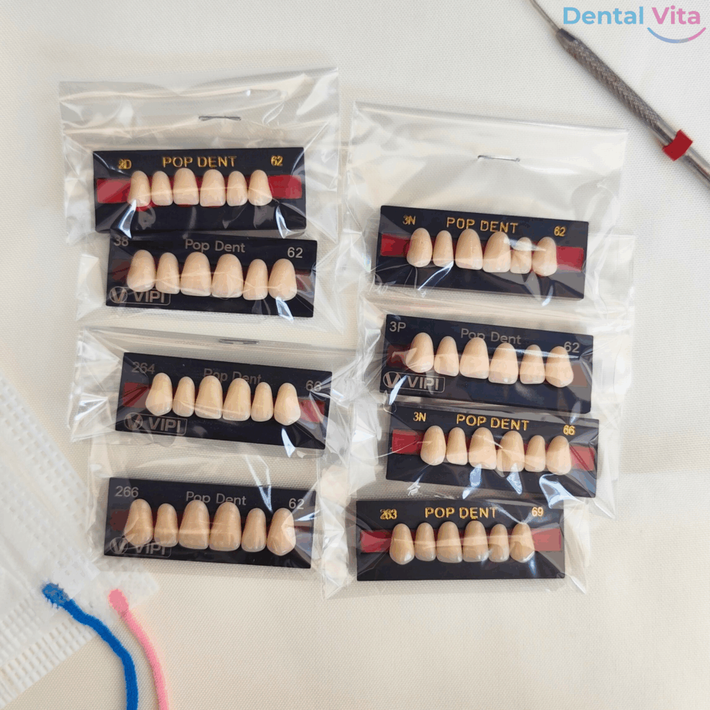 Dentes artificiais Pop-Dent