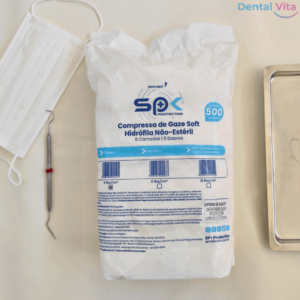 Compressa de gaze 7,5cm x 7,5cm 9 fios SPK 220g 500un.