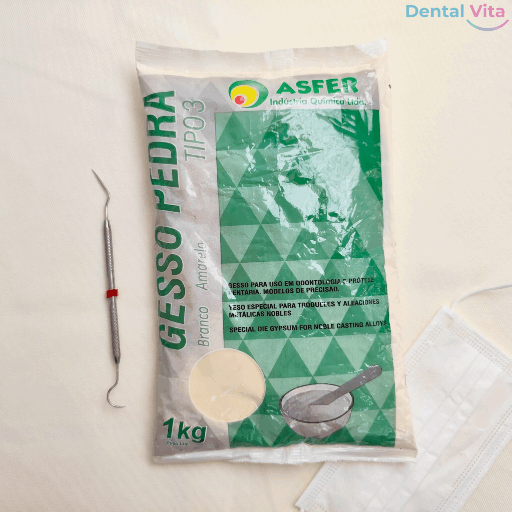 Gesso pedra tipo III amarelo Asfer 1kg