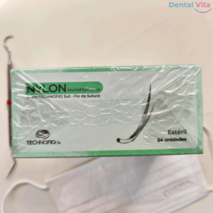 Fio de sutura nylon 3-0 agulhado 1.5 Technofio 24un.