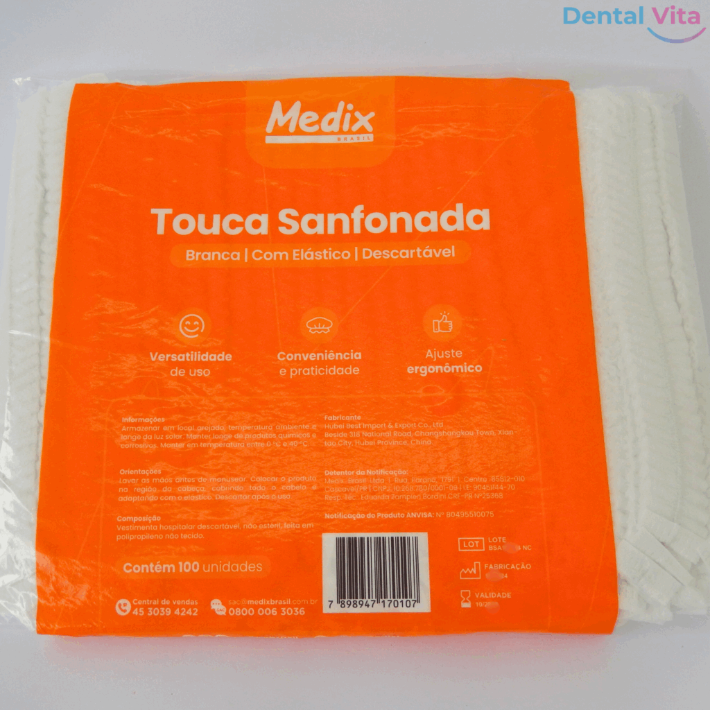 Touca sanfonada com elástico Medix 100un.
